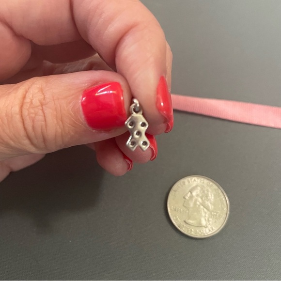 Pandora Retired Breast Cancer Awareness Pink Sterling Silver Dangle Charm - Picture 4 of 4